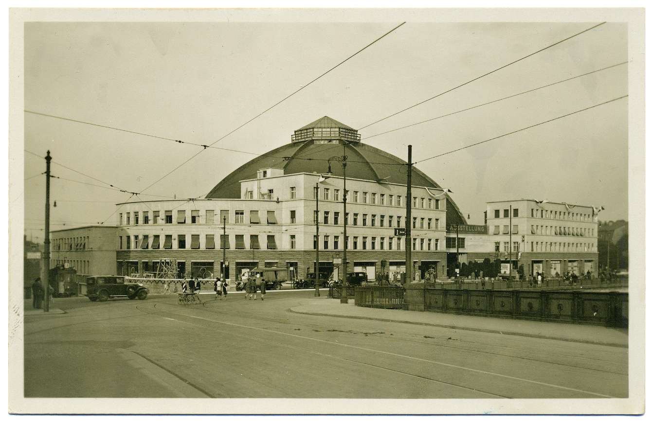 Markthalle Basel, Ansichtskarte, 1929