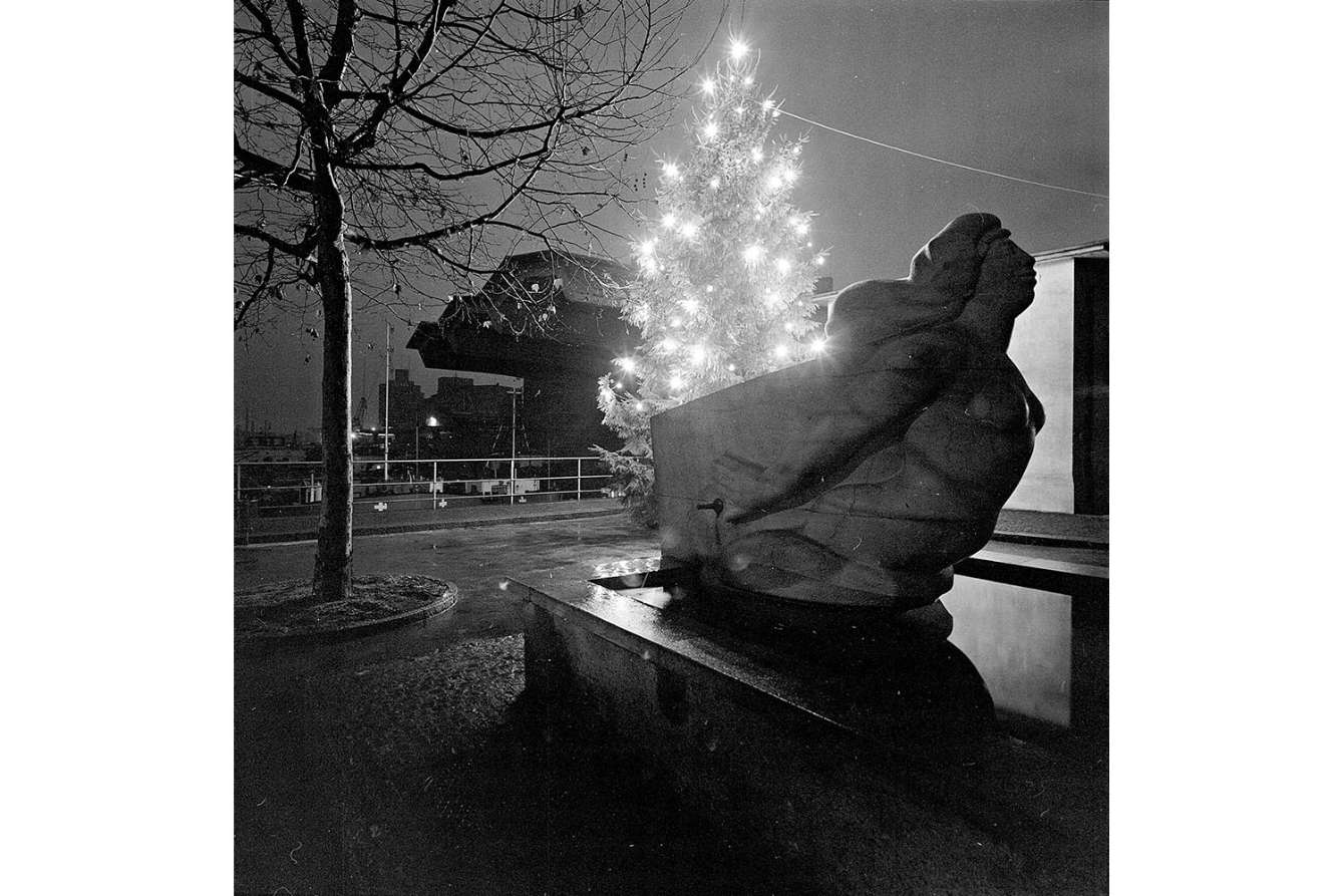 Weihnacht am Hafenbecken 1, Kleinhüningen, 22. Dezember 1958