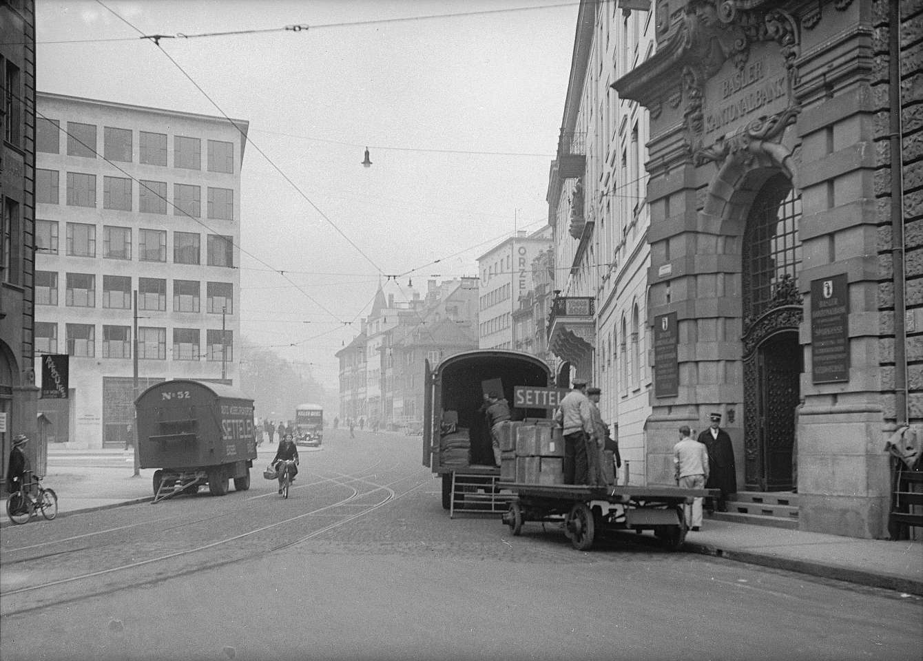 Umzug der Basler Kantonalbank, 19. Januar 1938