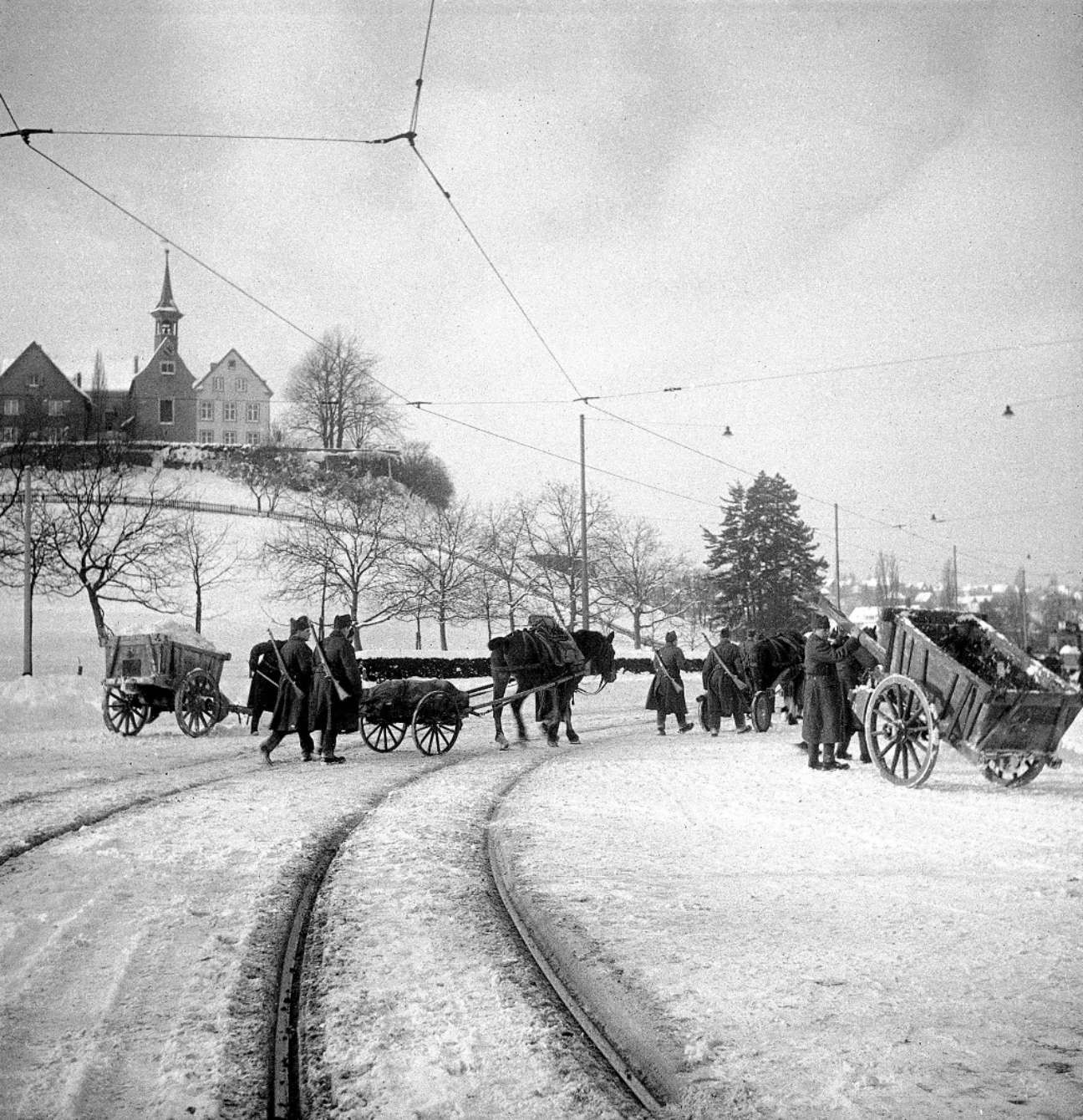 Heftiger Schneefall 1945