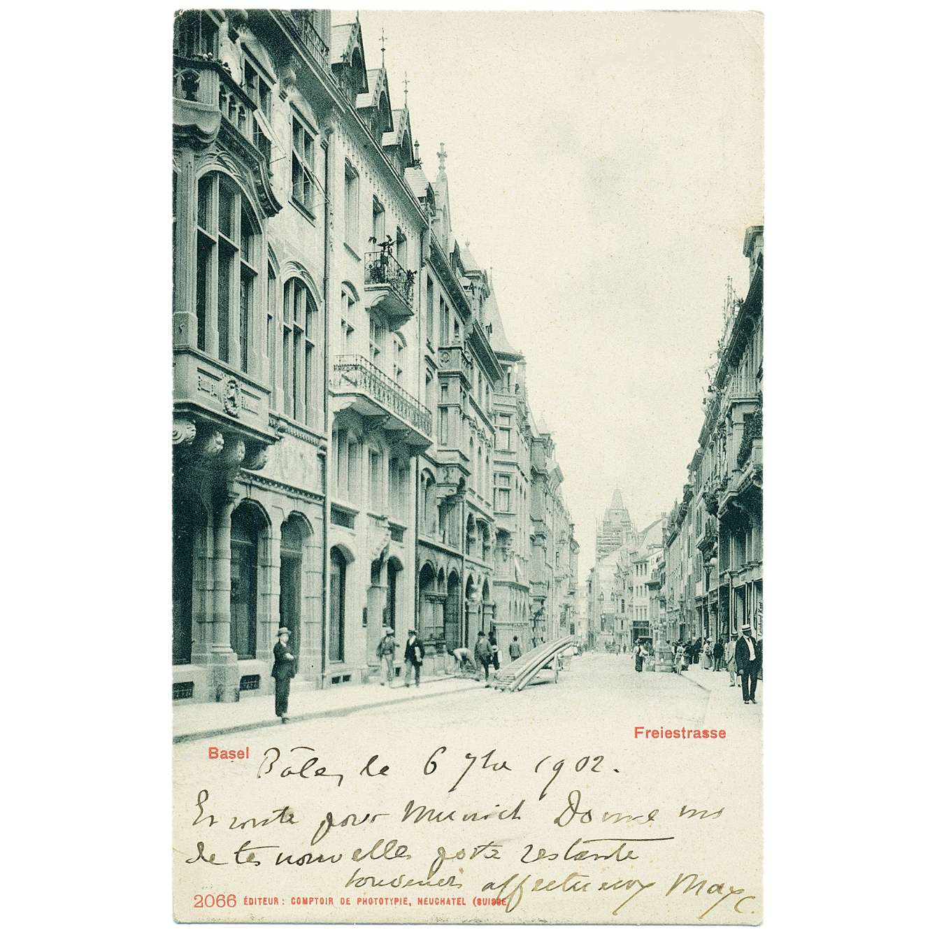 Freie Strasse Basel, Ansichtskarte, 1902