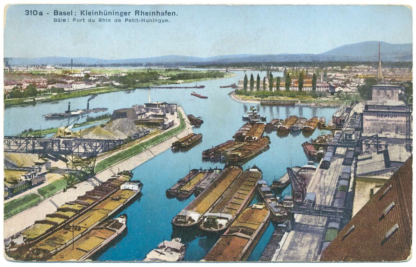 Rheinhafen Kleinhüningen, Ansichtskarte, um 1925