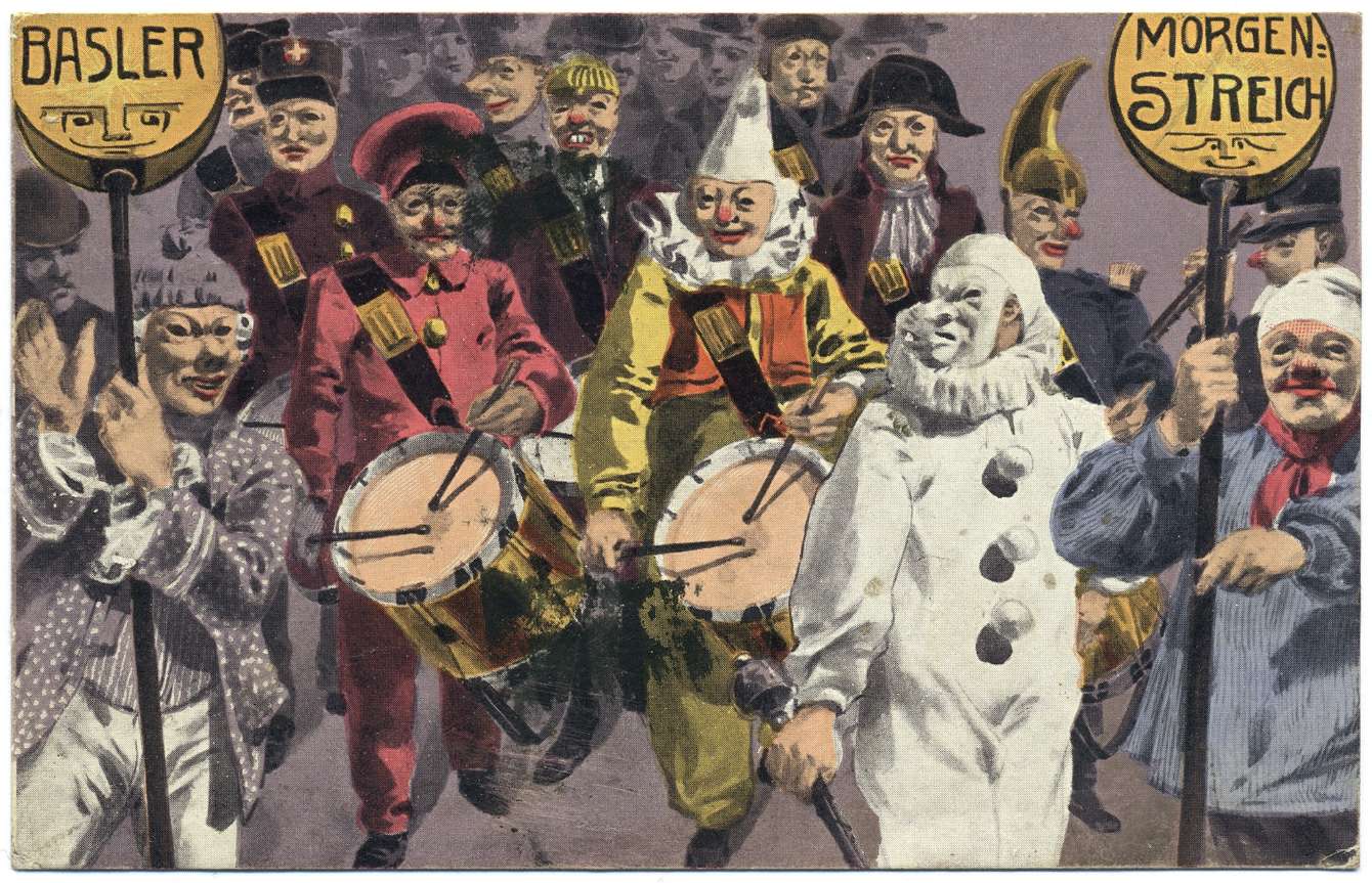 Morgenstreich der Basler Fasnacht 1910