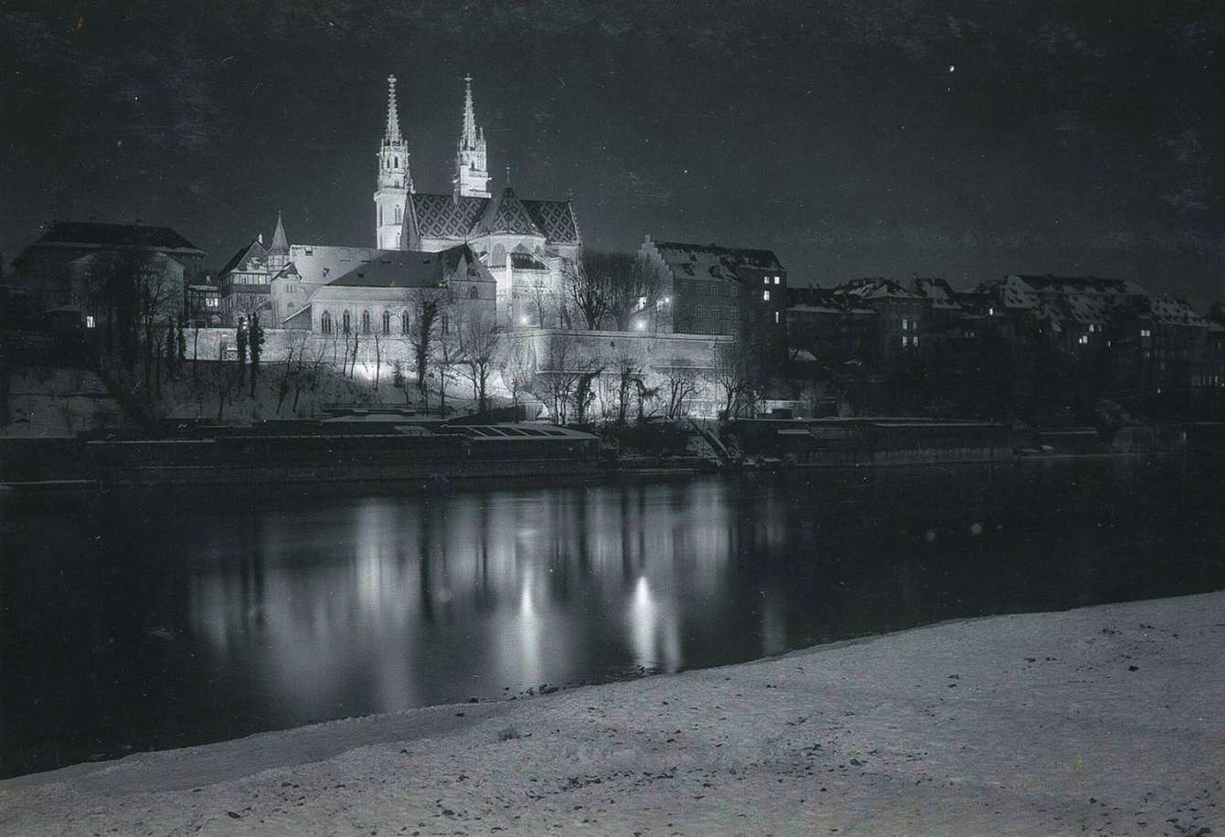 Münsterhügel und Rhein, Basel, 31. Dezember 1937