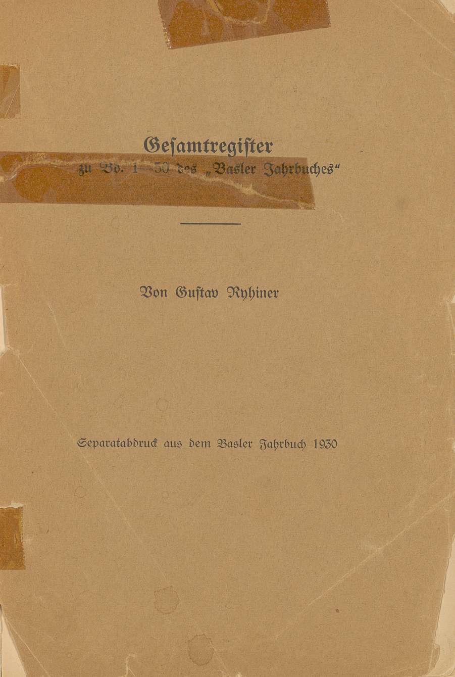 Cover Basler Stadtbuch 1930