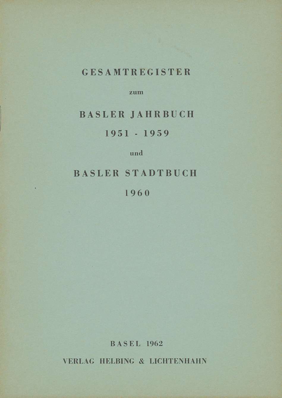 Cover Basler Stadtbuch 1960