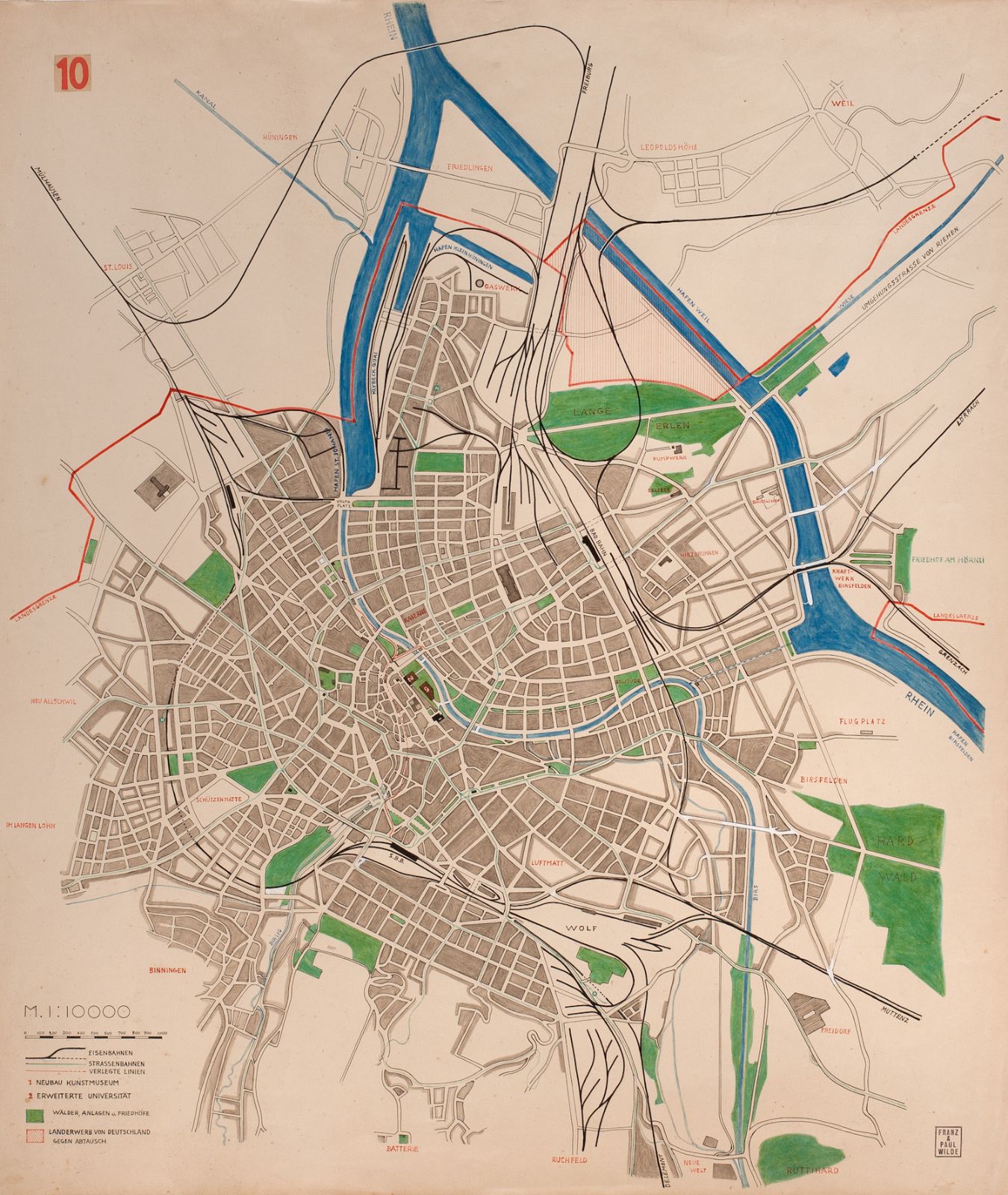 Projekt einer Rheinverlegung, Franz und Paul Wilde, 1932 – {source?html}