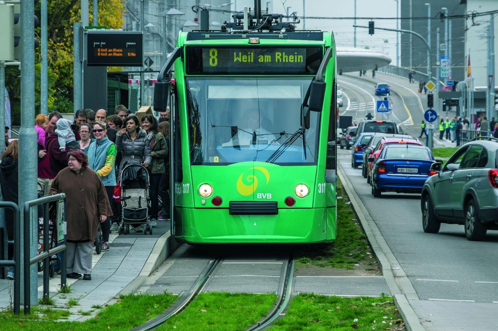 Tram 8 an der Grenze zu Deutschland, Zoll Friedlingen – {source?html}