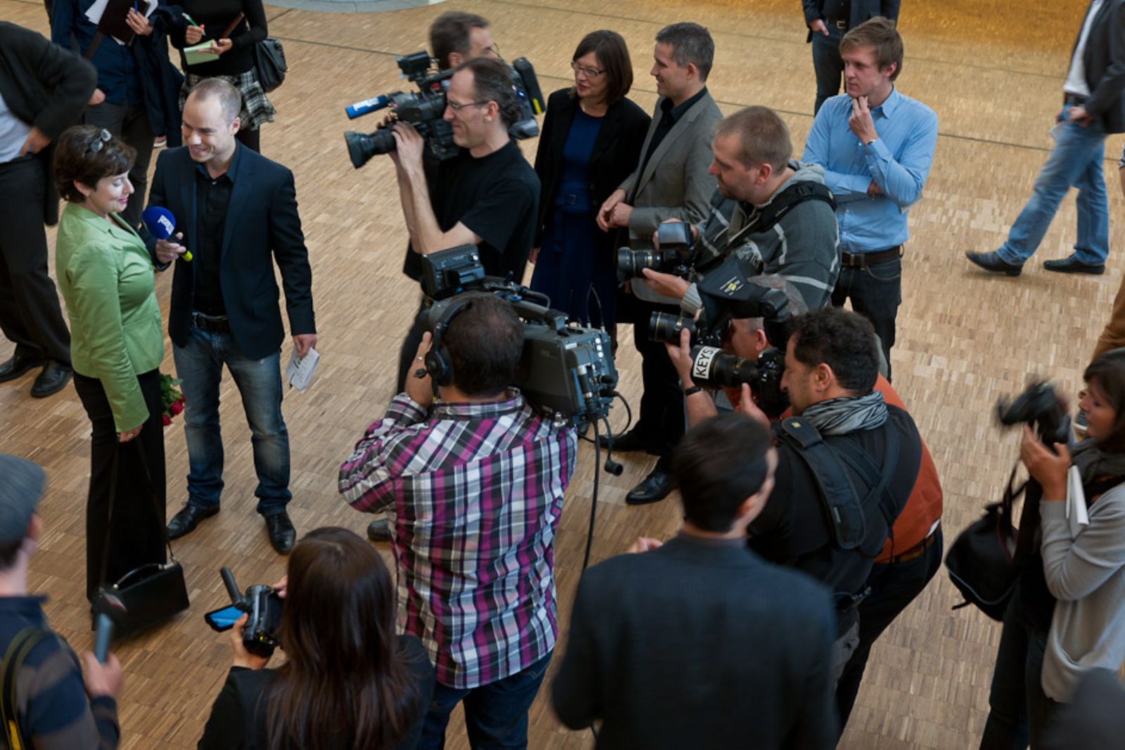 Interview mit Ständerätin Anita Fetz im Wahlzentrum (Foto: Kathrin Schulthess)