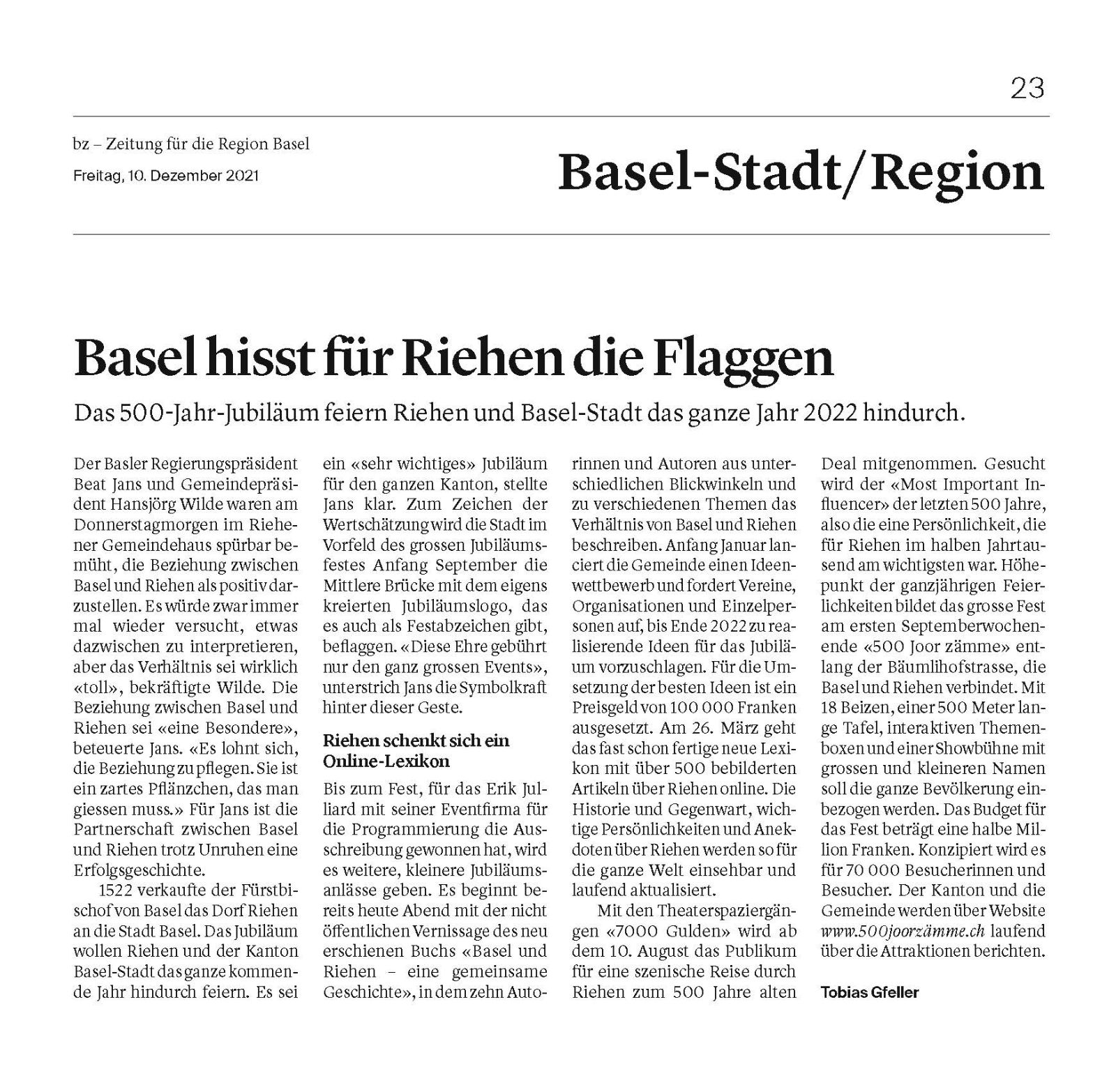 Basel und Riehen: 500 Joor zämme – Seite 11