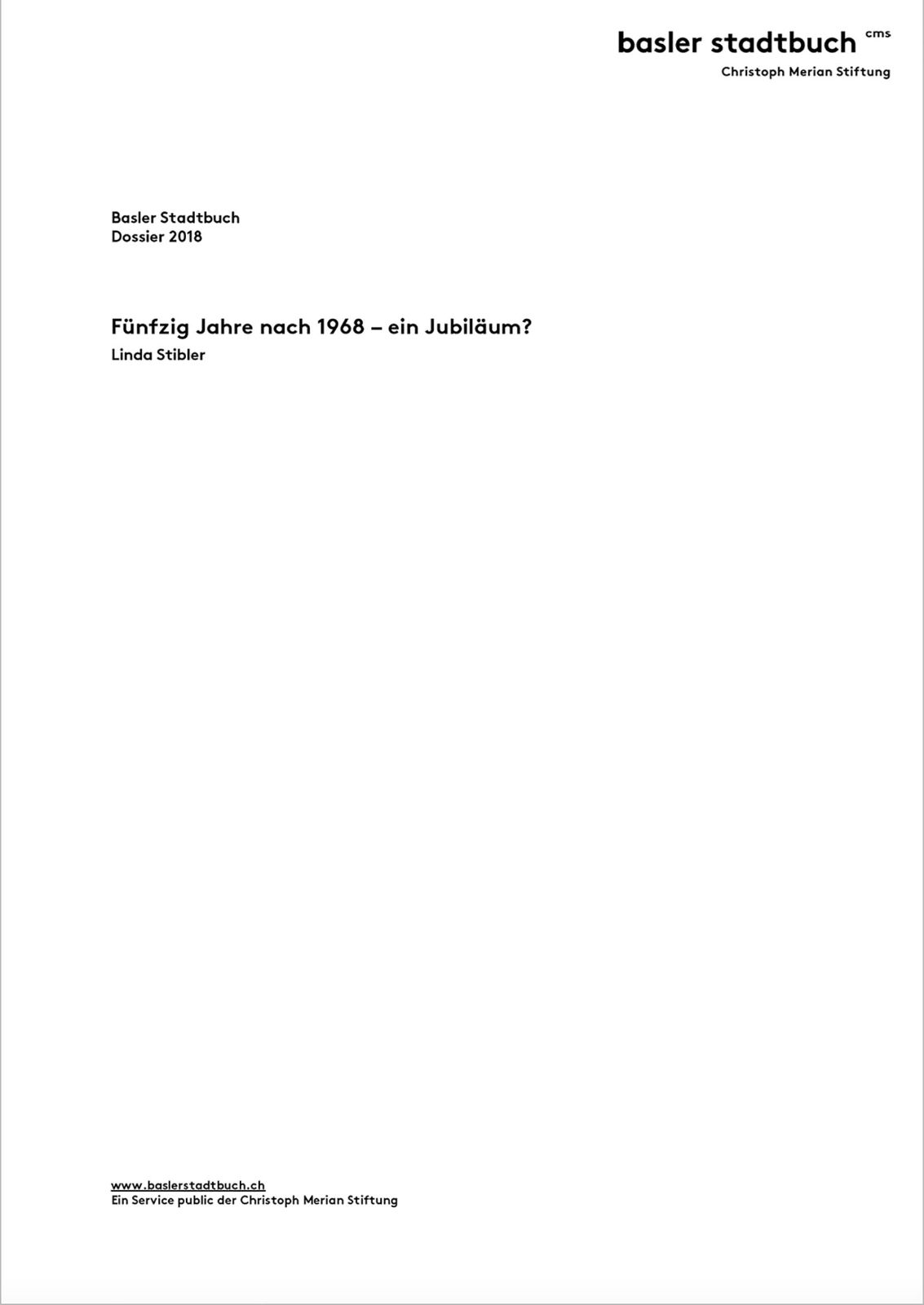 Fünfzig Jahre nach 1968 – ein Jubiläum? – Seite 1