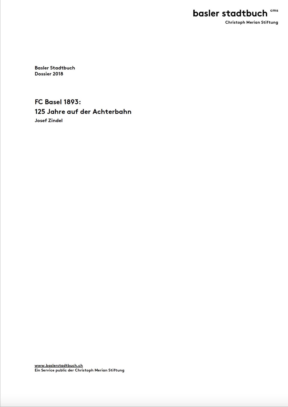 FC Basel 1893: 125 Jahre auf der Achterbahn<br/> – Seite 1