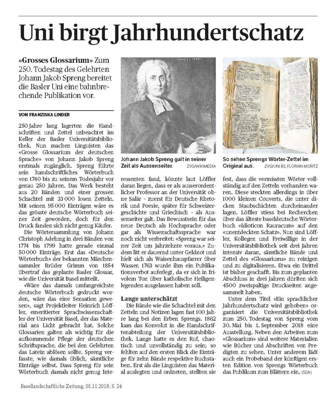 Wörtersammler Johann Jakob Spreng – Seite 11