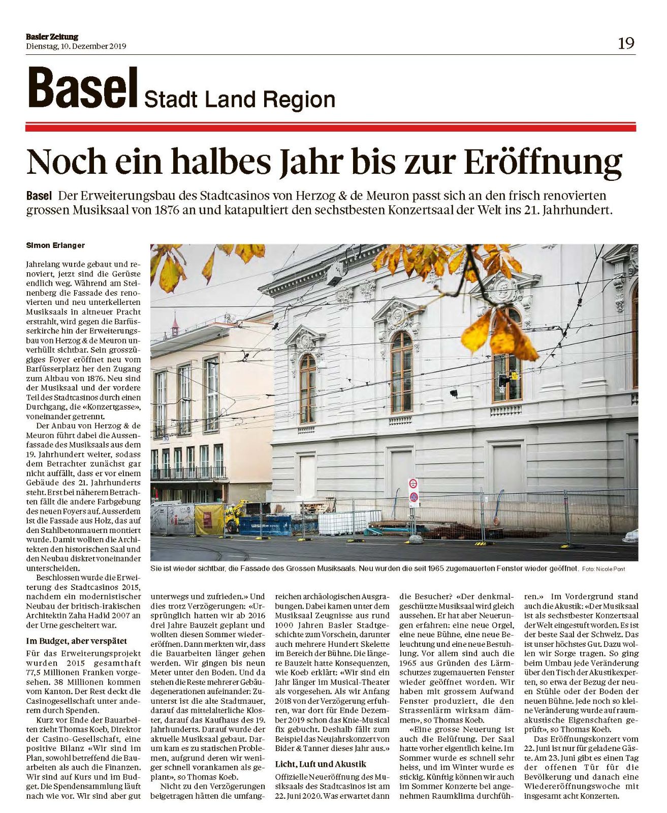 Das Stadtcasino: Impulse für Basel – Seite 21