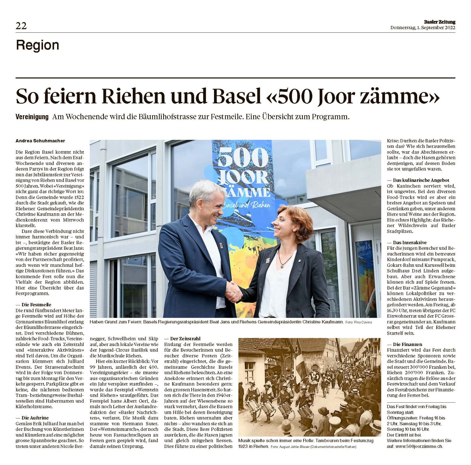 Basel und Riehen: 500 Joor zämme – Seite 15