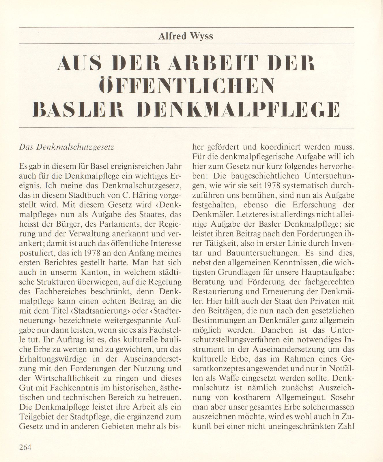 Aus der Arbeit der Öffentlichen Basler Denkmalpflege – Seite 1