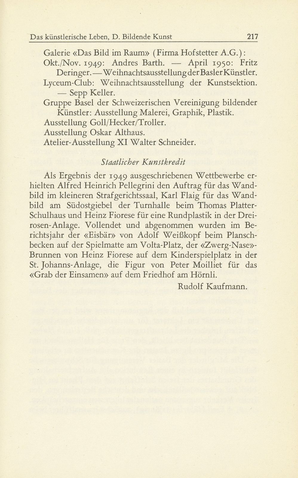 Das künstlerische Leben in Basel vom 1. Oktober 1949 bis 30. September 1950 – Seite 4