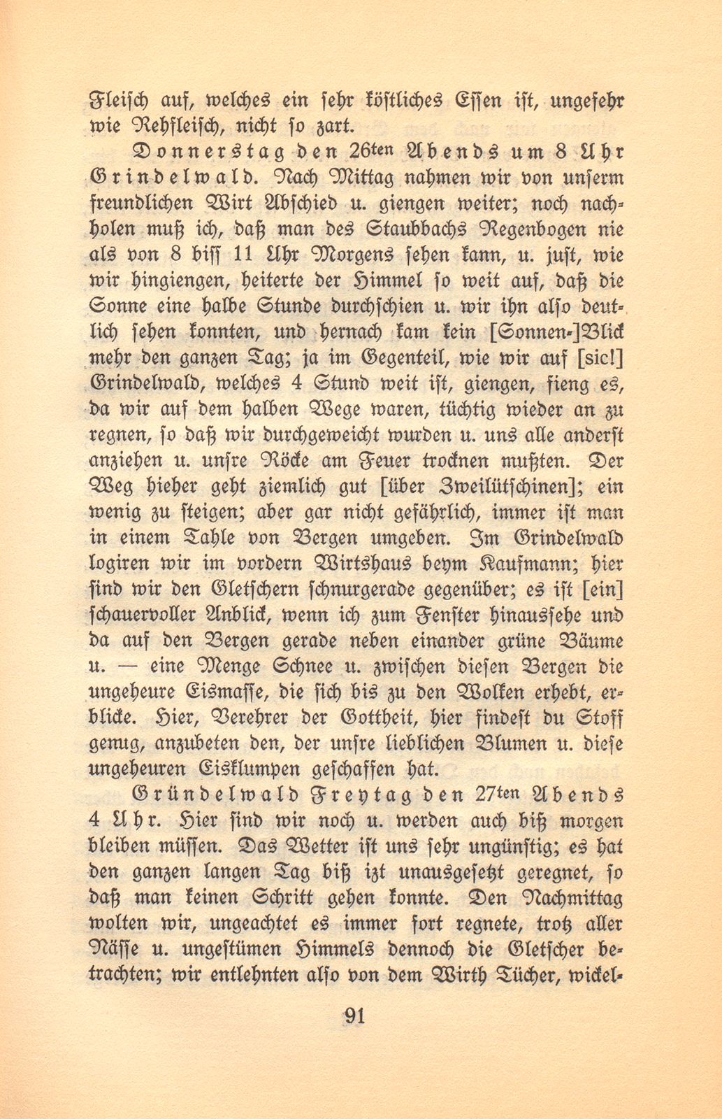 Kleine Reise nach den vaterländischen Eisbergen und durch einen Teil der Schweiz gethan im Julio 1791 [Aufzeichnungen von Daniel Kraus] – Seite 12