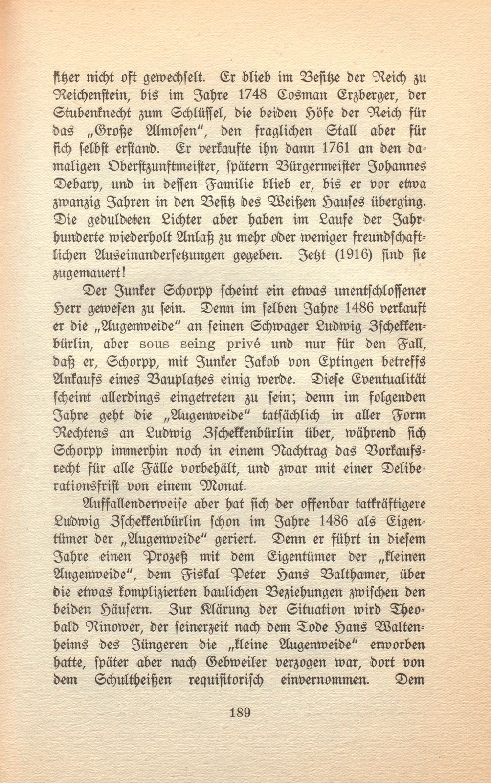 Aus der Geschichte eines alten Basler Hauses [Haus zur ‹Augenweide›] – Seite 16