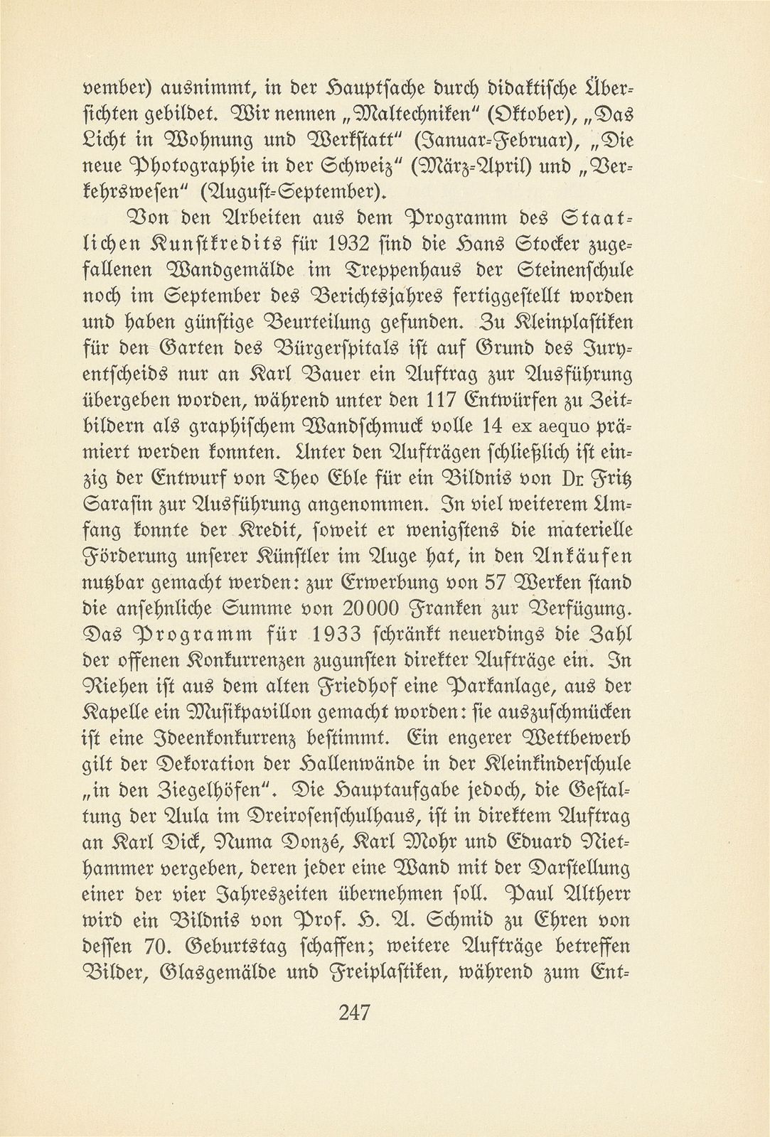 Das künstlerische Leben in Basel vom 1. Oktober 1932 bis 30. September 1933 – Seite 5