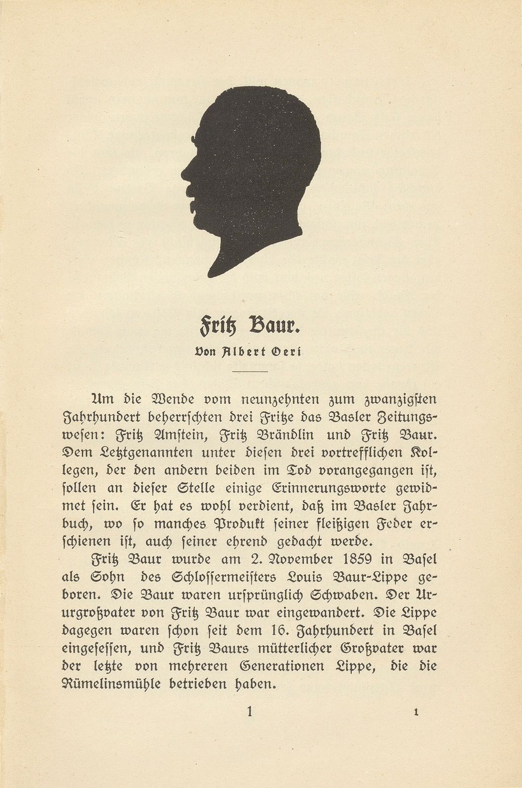 Fritz Baur – Seite 1