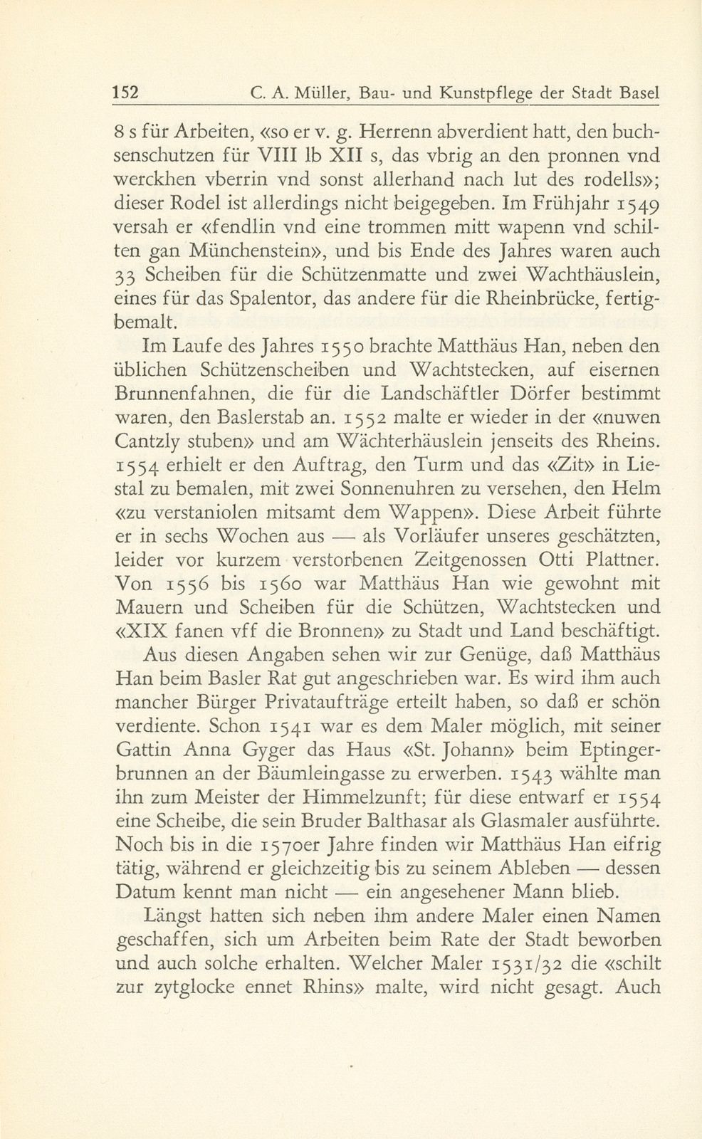 Bau- und Kunstpflege der Stadt Basel im Zeitalter der Reformation, 1529-1560 – Seite 20