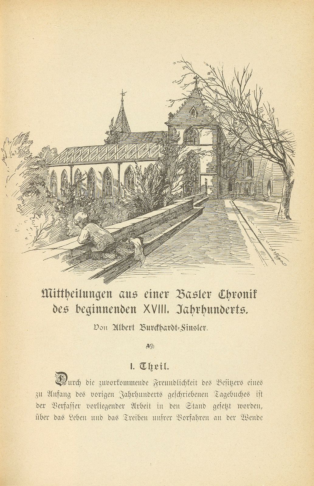 Mitteilungen aus einer Basler Chronik des beginnenden XVIII. Jahrhunderts [Sam. v. Brunn] – Seite 1