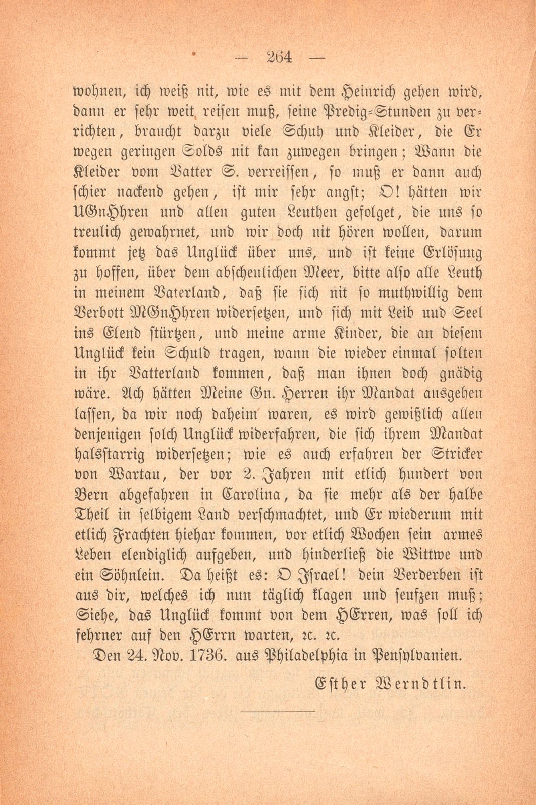 Miscellen: Brief einer ausgewanderten Zürcherin von Philadelphia in ihre Heimat (1736) – Seite 5