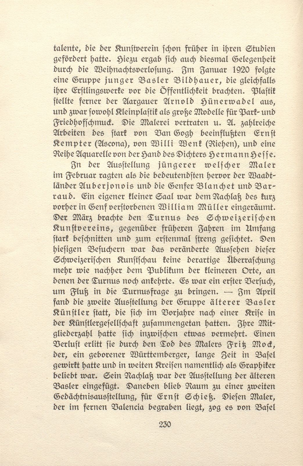 Das künstlerische Leben in Basel vom 1. November 1919 bis 31. Oktober 1920 – Seite 2