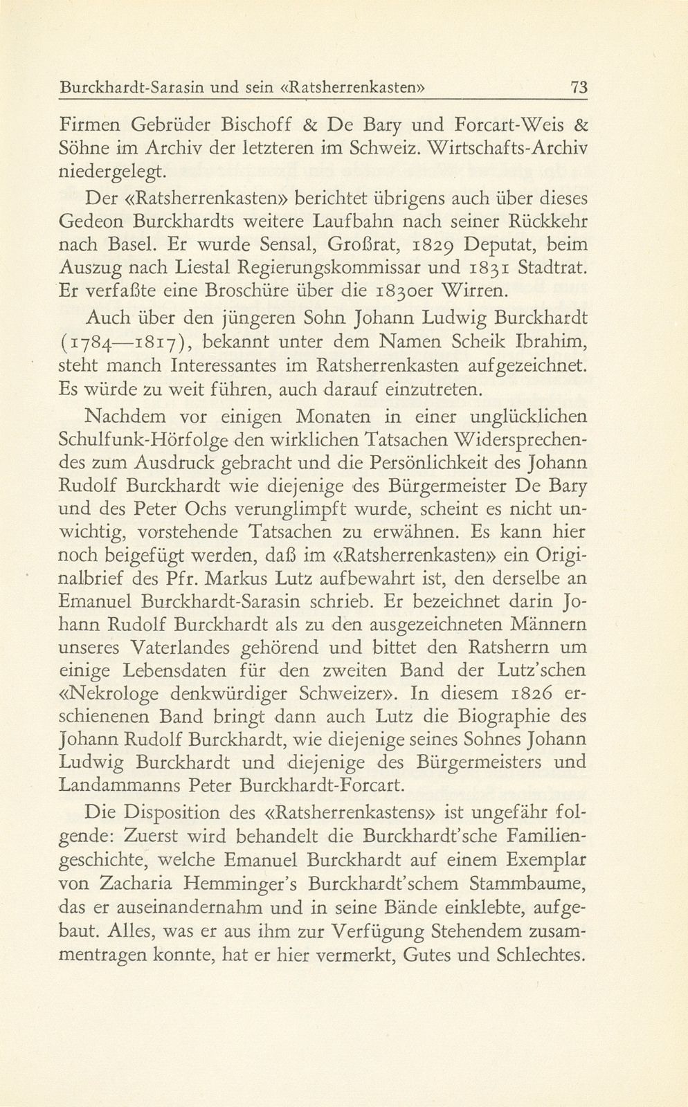 Ratsherr Emanuel Burckhardt-Sarasin und sein ‹Ratsherrenkasten› – Seite 7