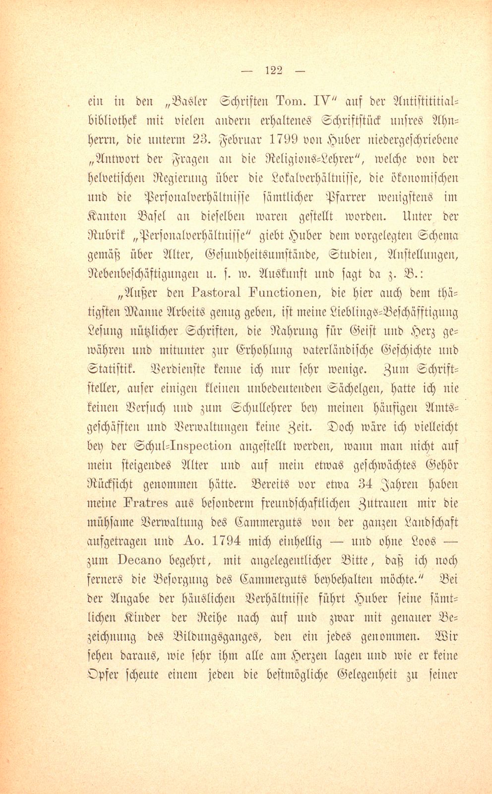 M. Johann Jakob Huber, weil. Pfarrer und Dekan in Sissach und seine Sammlungen zur Geschichte der Stadt und Landschaft Basel – Seite 48