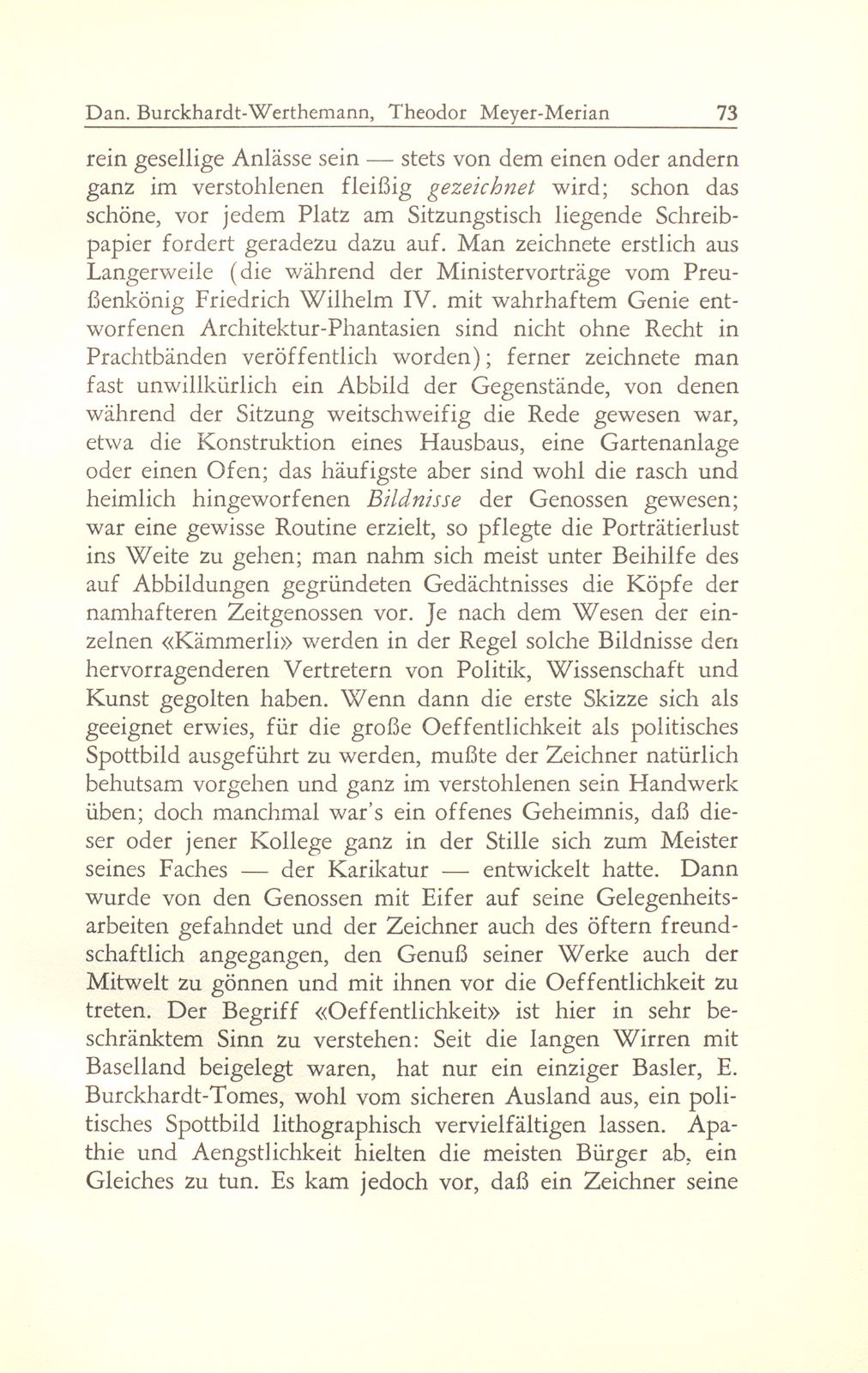 Theodor Meyer-Merian und das Basler Spottbild der Biedermeierzeit – Seite 5