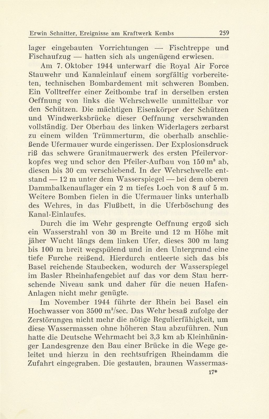 Zur Zeitgeschichte. Die Beeinflussung des Basler Hafens durch die Kriegsereignisse am Kraftwerk Kembs – Seite 3