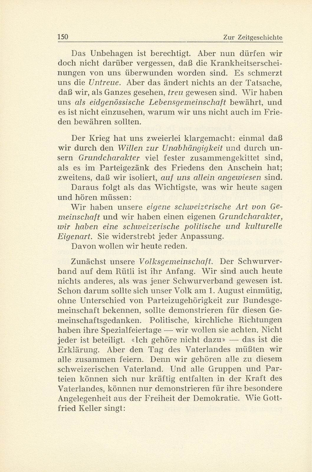 Zur Zeitgeschichte. Offizielle Bundesfeier auf dem Münsterplatz am 1. August 1946 [Ansprache] – Seite 2