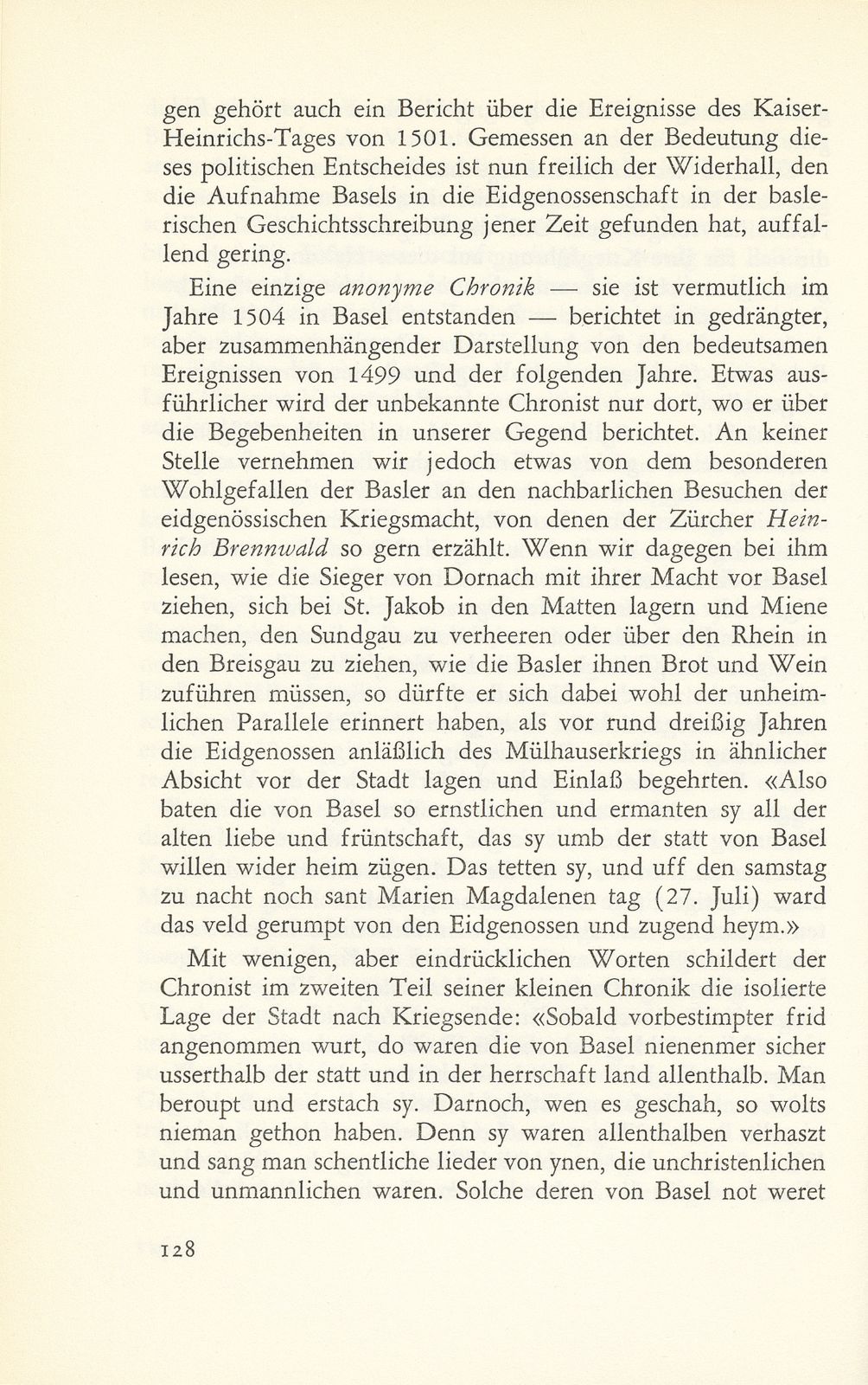 Die Eidgenossen im Urteil der baslerischen Geschichtsschreibung des 15. und 16. Jahrhunderts – Seite 12