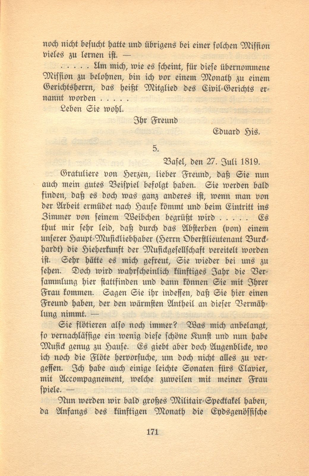 Aus den Briefen eines Baslers vor hundert Jahren [Eduard His-La Roche] – Seite 5