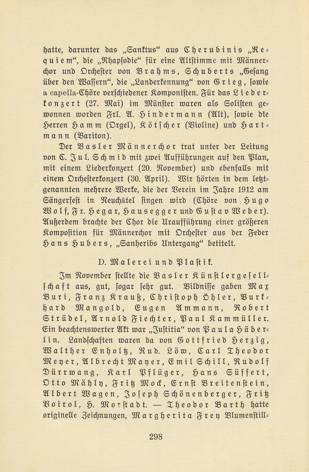 Das künstlerische Leben in Basel vom 1. November 1910 bis 31. Oktober 1911 – Seite 3