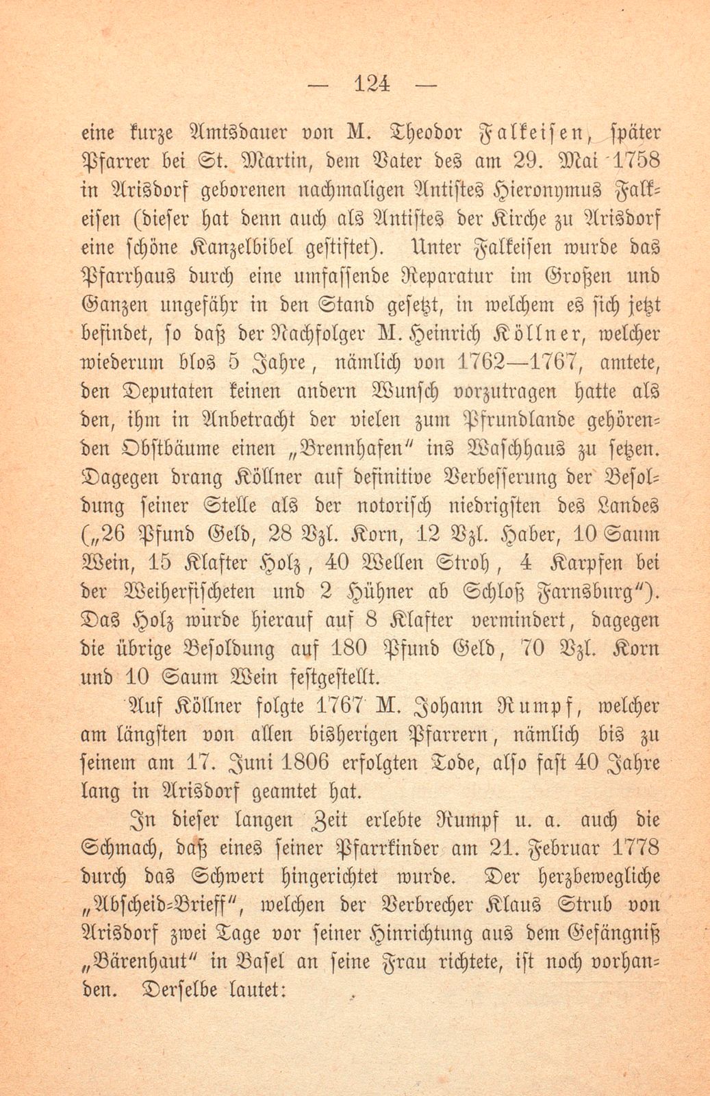 Geschichte der Pfarrei Arisdorf, nach handschriftlichen Quellen dargestellt – Seite 20