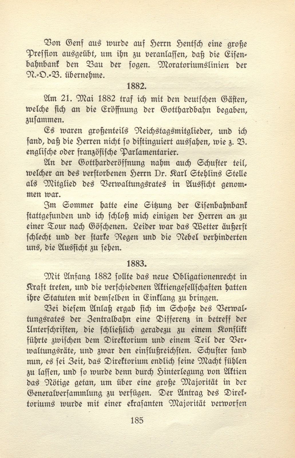 Von den Schweizer Bahnen und Banken in der kritischen Zeit der 1870er und der 1880er Jahre – Seite 41