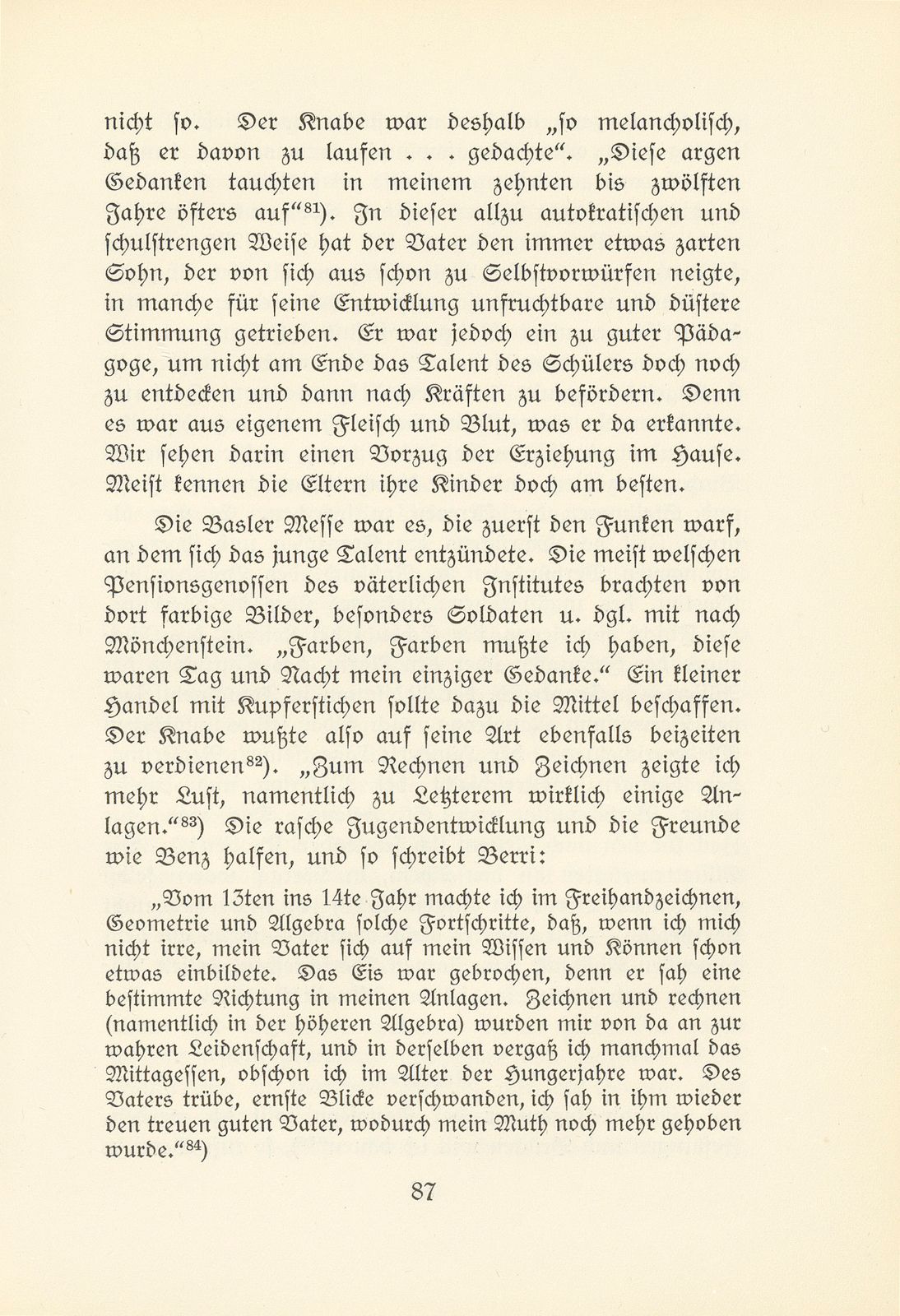 Melchior Berri. (Ein Beitrag zur Kultur des Spätklassizismus in Basel.) – Seite 29