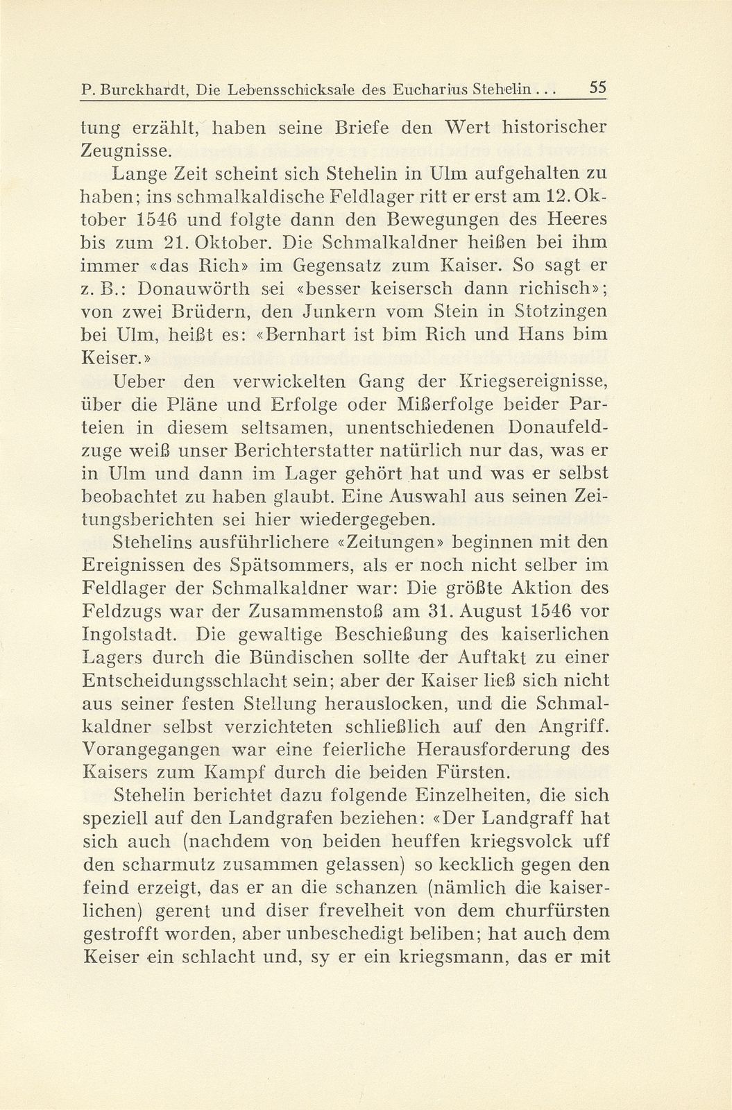 Die Lebensschicksale des Eucharius Stehelin und seine Zeitungsberichte aus dem Schmalkaldischen Krieg – Seite 21