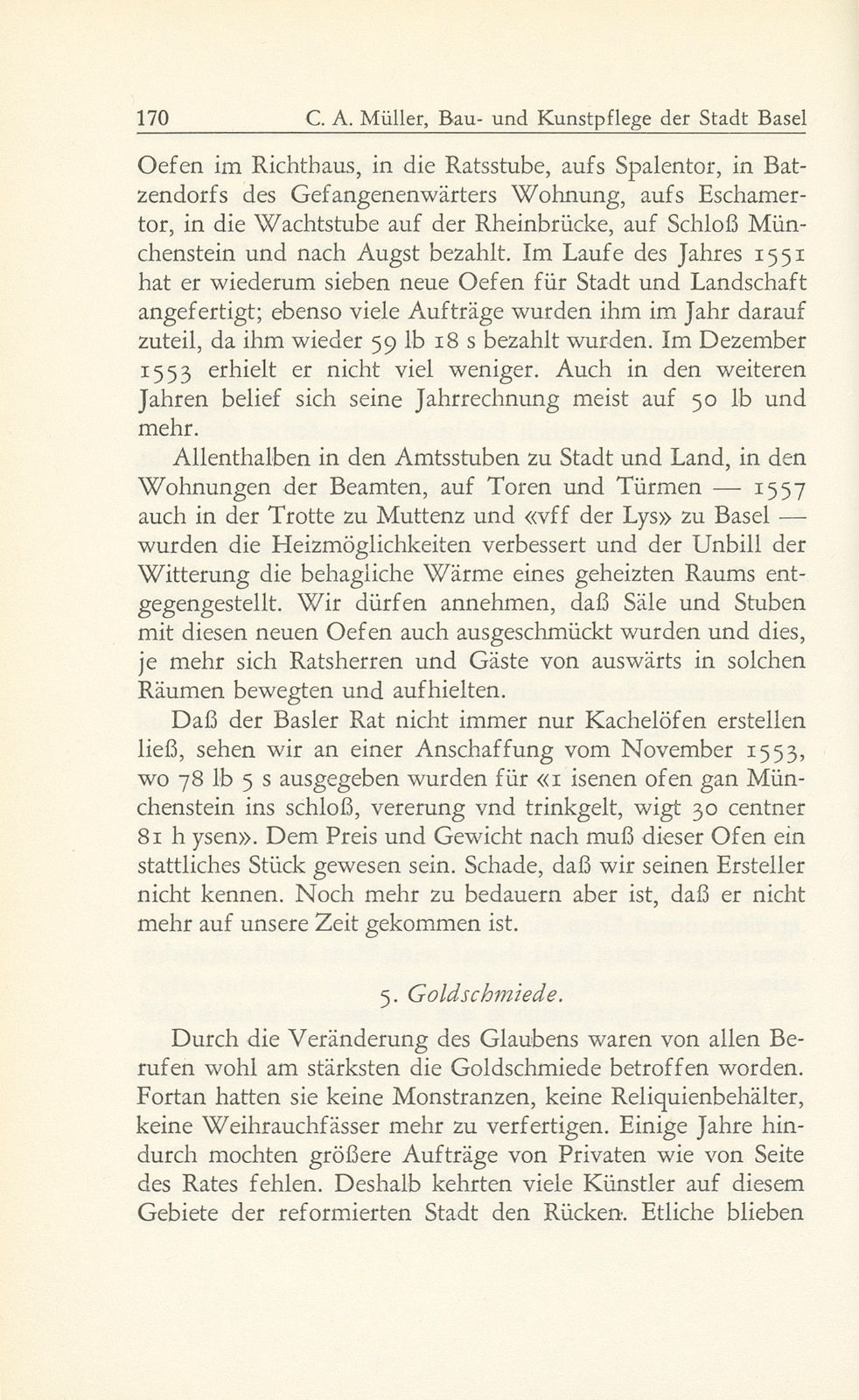 Bau- und Kunstpflege der Stadt Basel im Zeitalter der Reformation, 1529-1560 – Seite 38