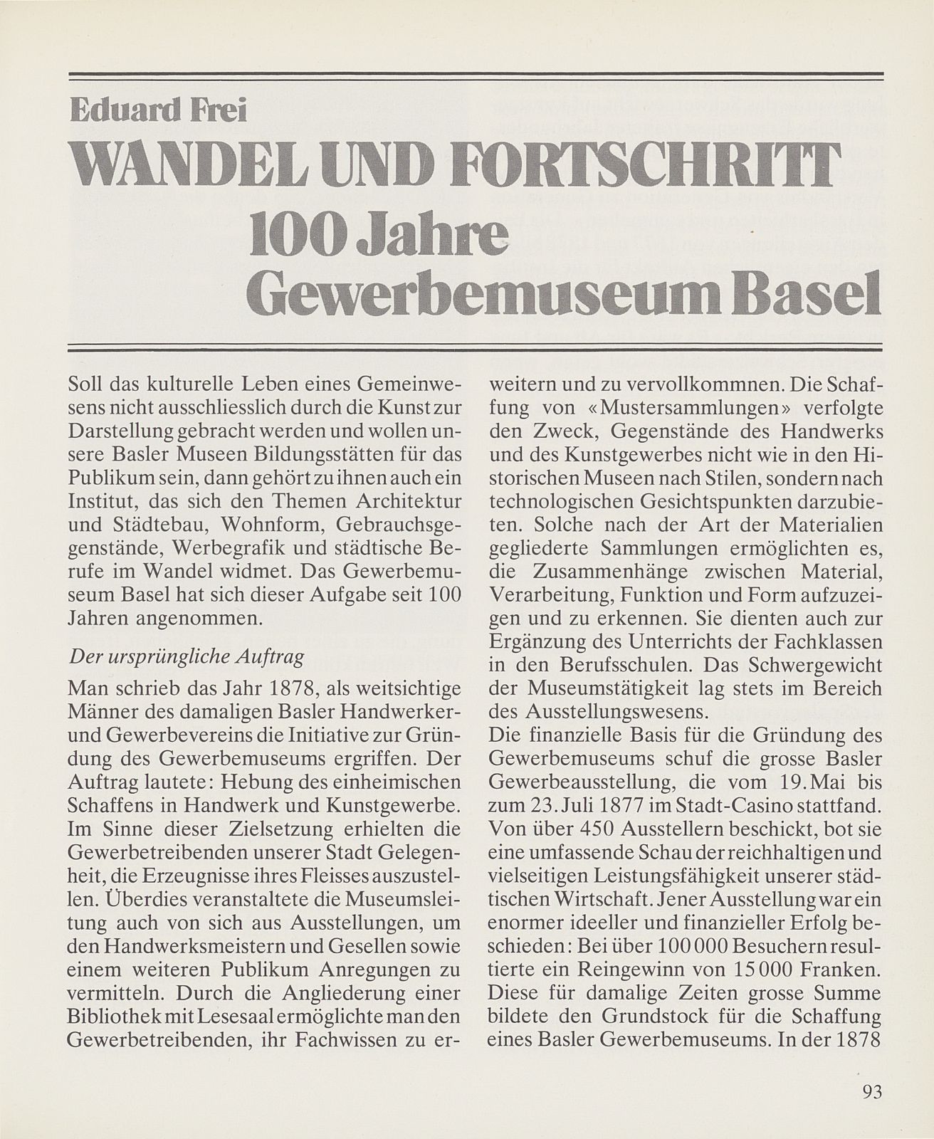 Wandel und Fortschritt – Seite 1