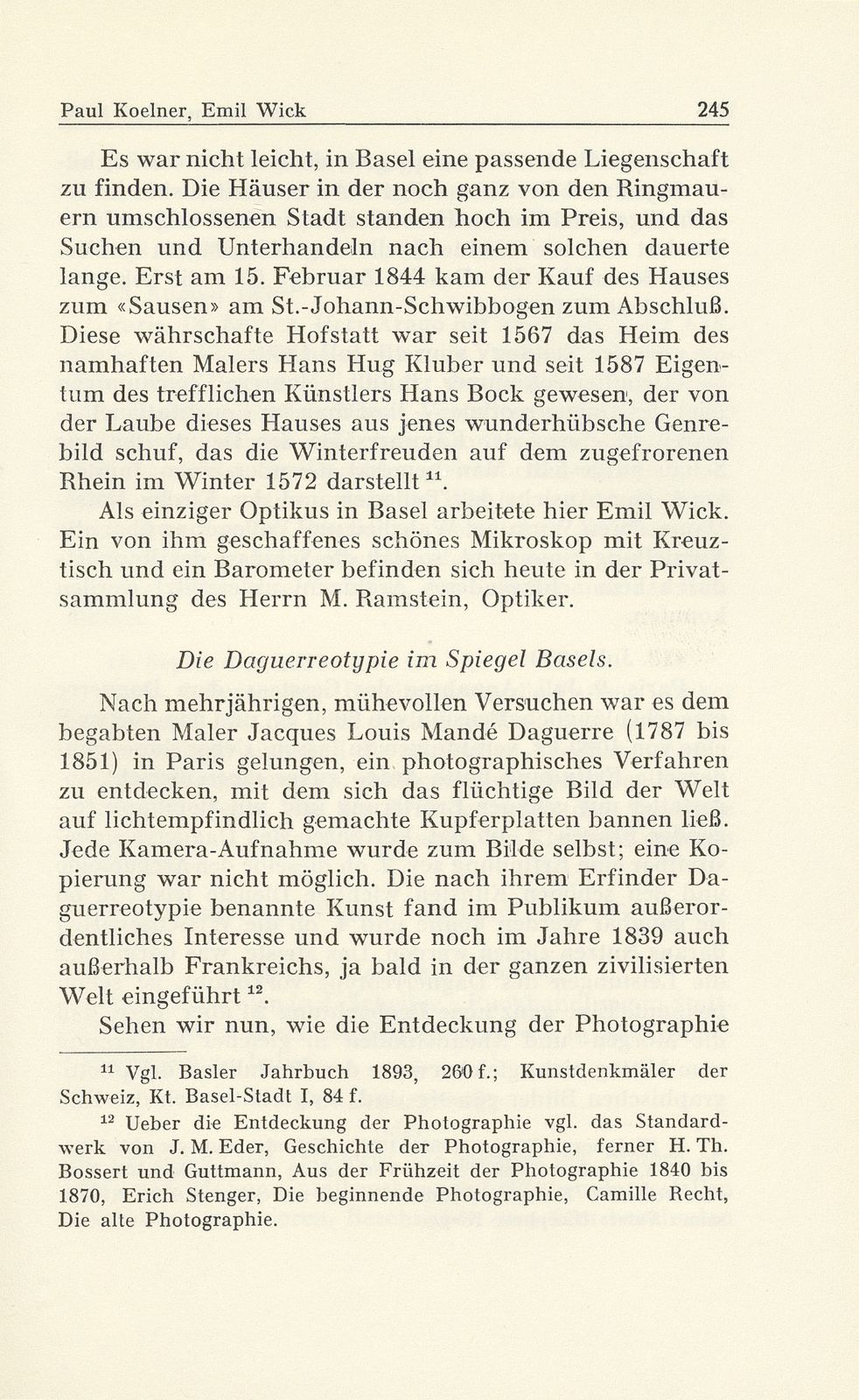 Emil Wick (1816-1894). Mechanikus, Optikus und Pionier der Daguerrotypie in Basel – Seite 17