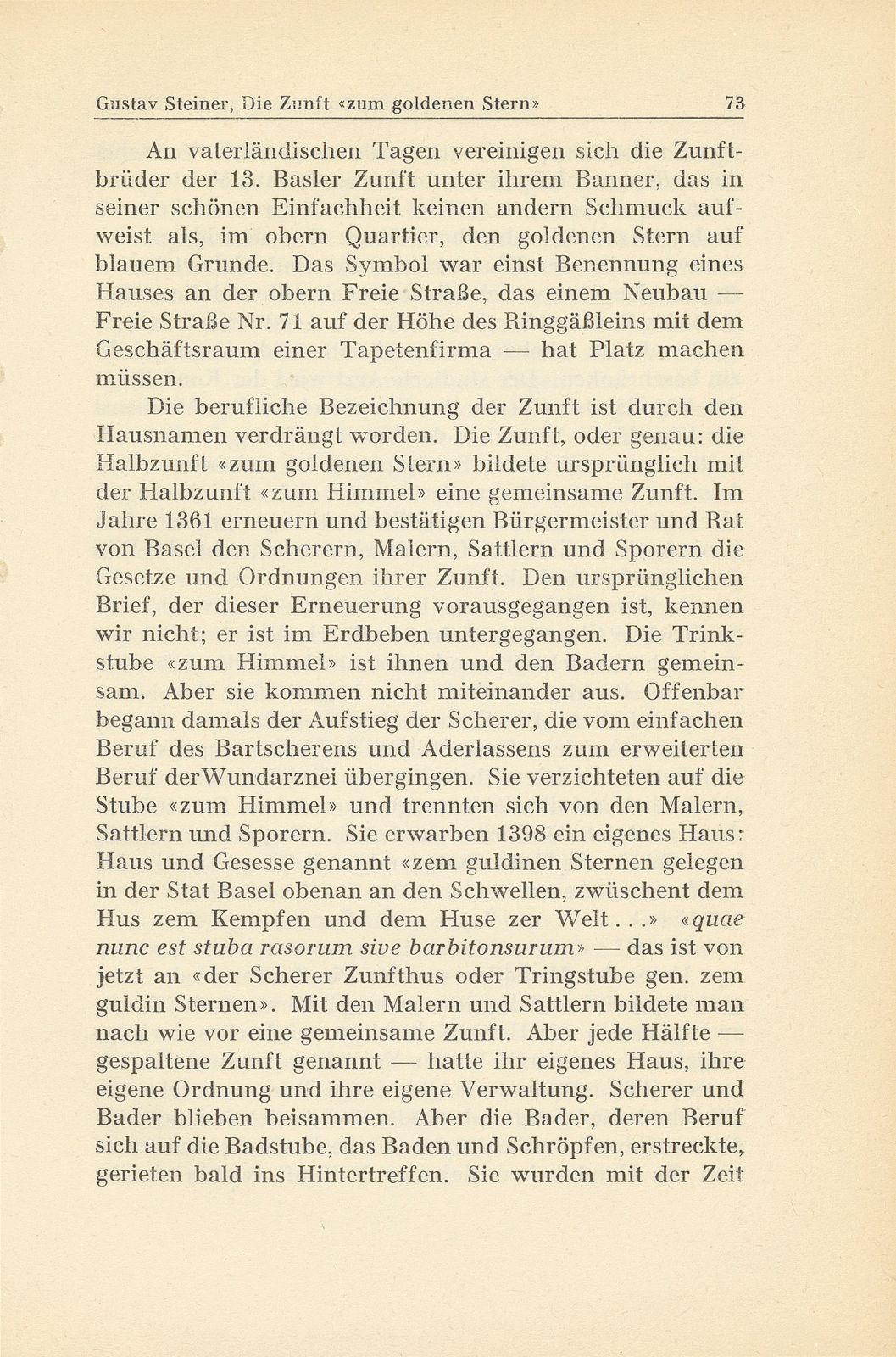 Die Zunft ‹zum goldenen Stern› im 19. Jahrhundert – Seite 5