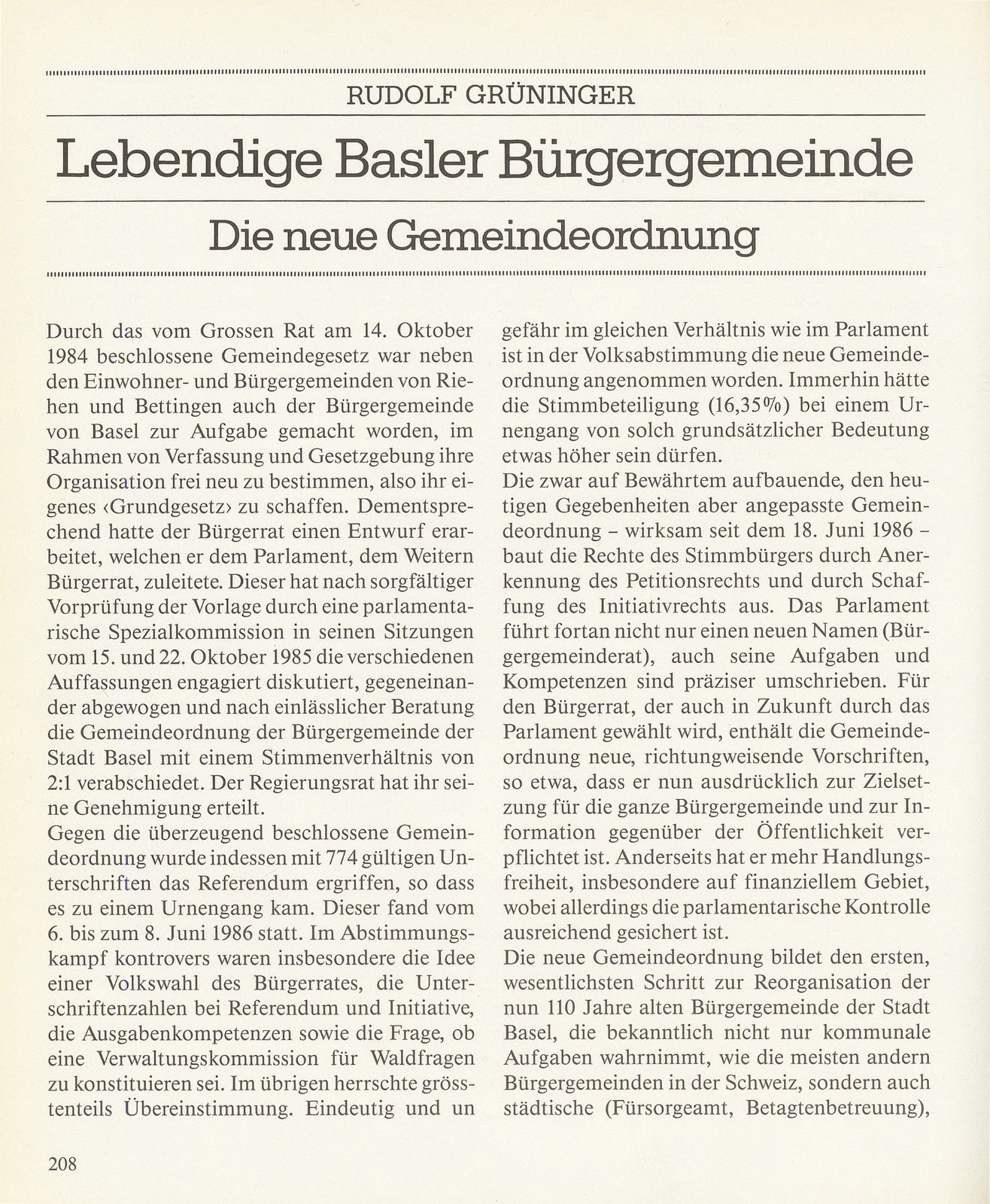 Lebendige Basler Bürgergemeinde – Seite 1