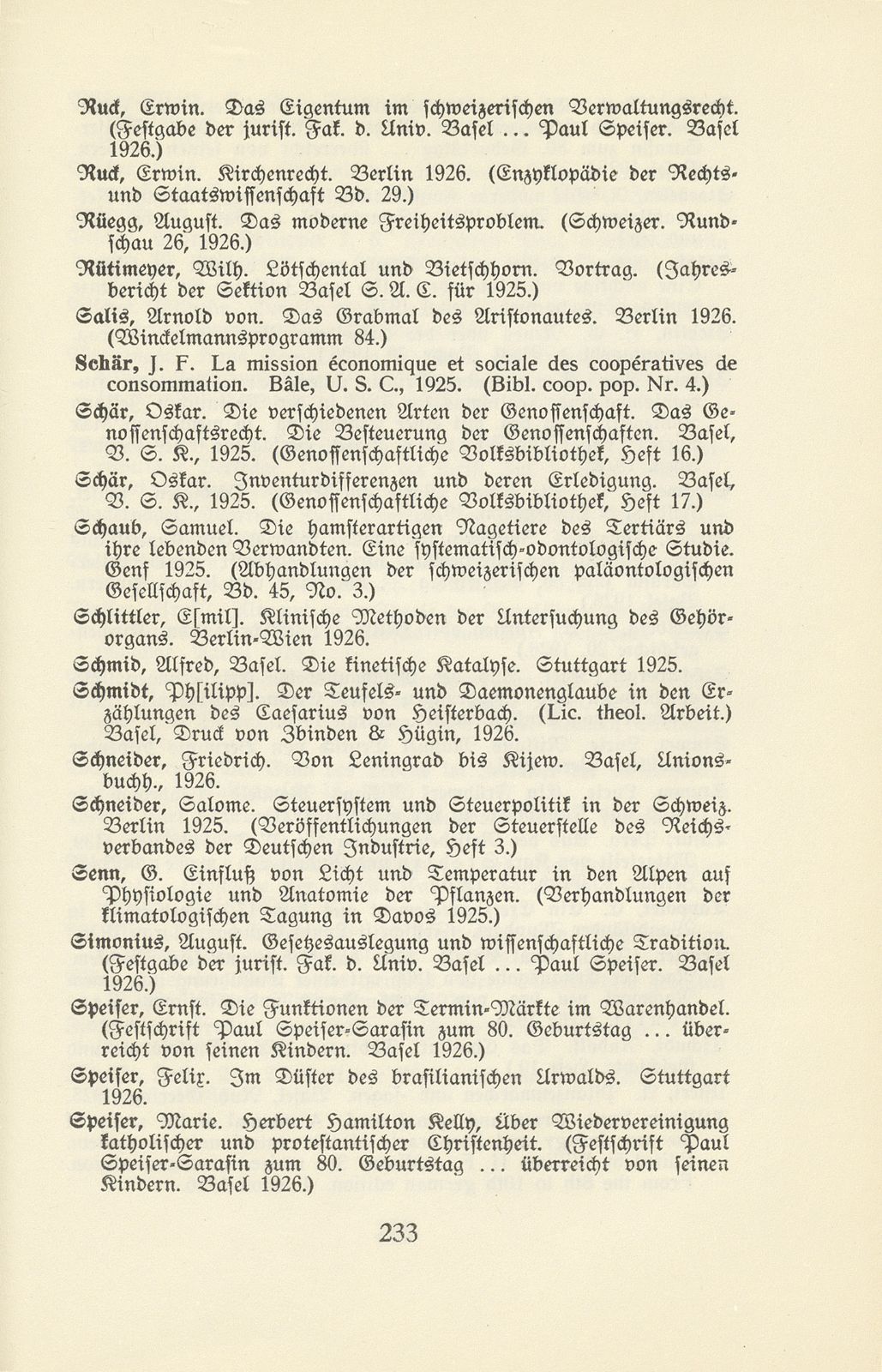 Basler Bibliographie 1926 – Seite 27