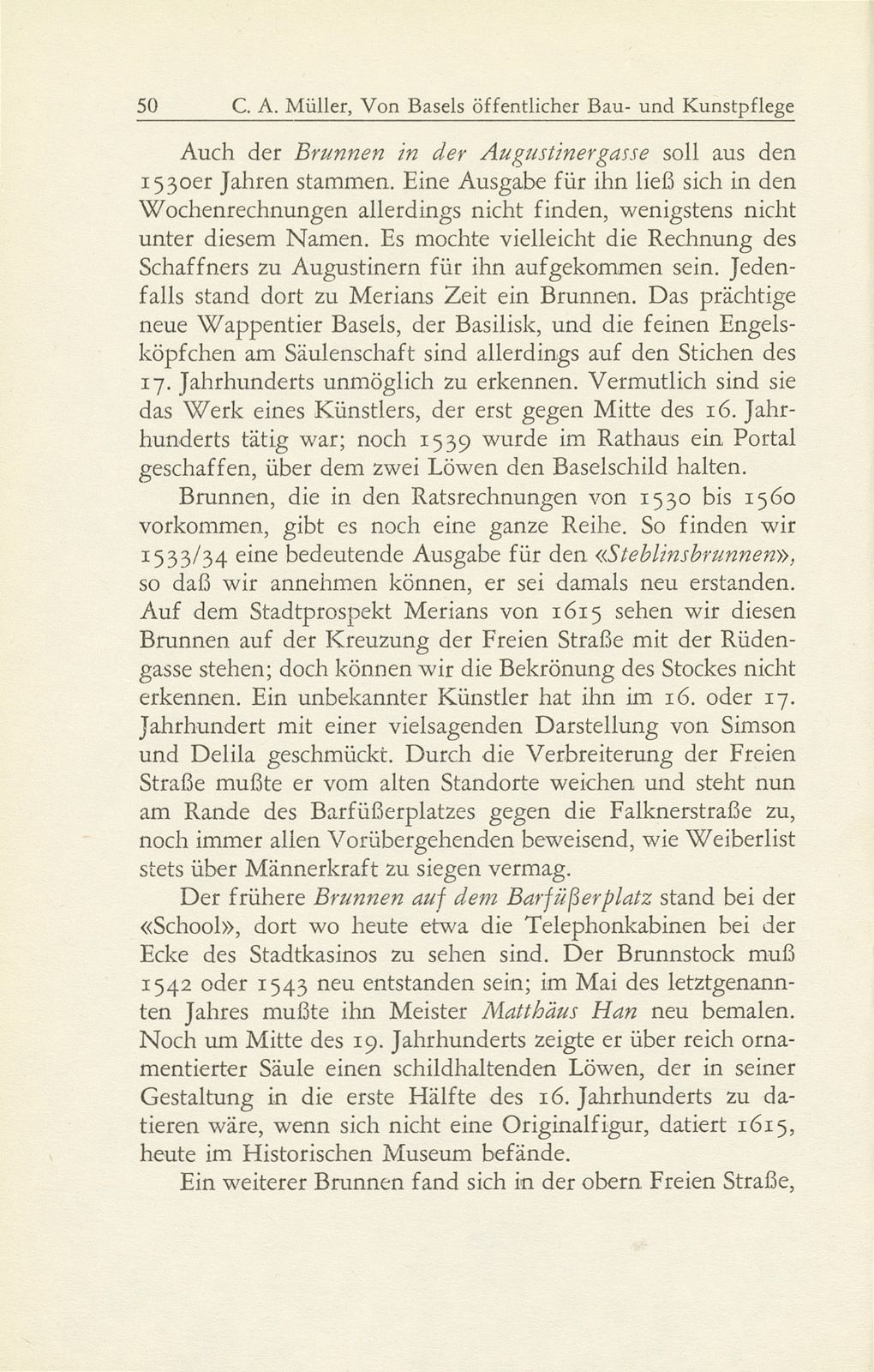 Von Basels öffentlicher Bau- und Kunstpflege in den Jahrzehnten nach der Reformation 1529-1560 – Seite 30