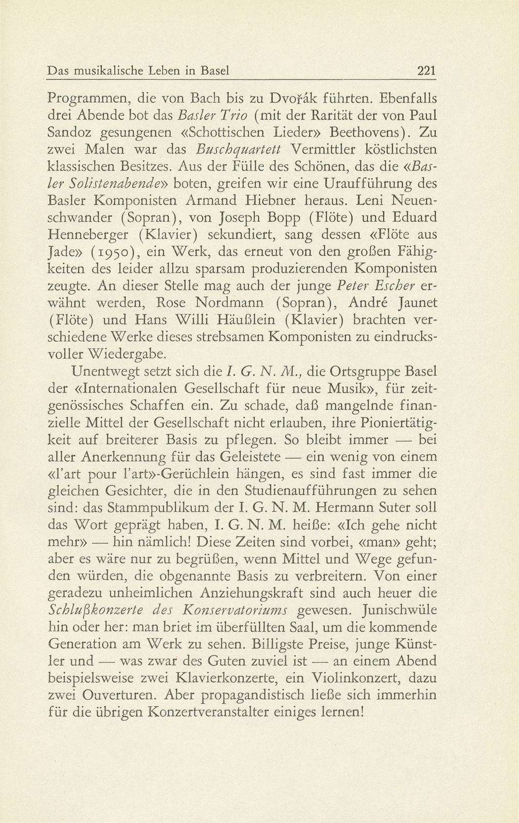 Das musikalische Leben in Basel vom 1. Oktober 1950 bis 30. September 1951 – Seite 7