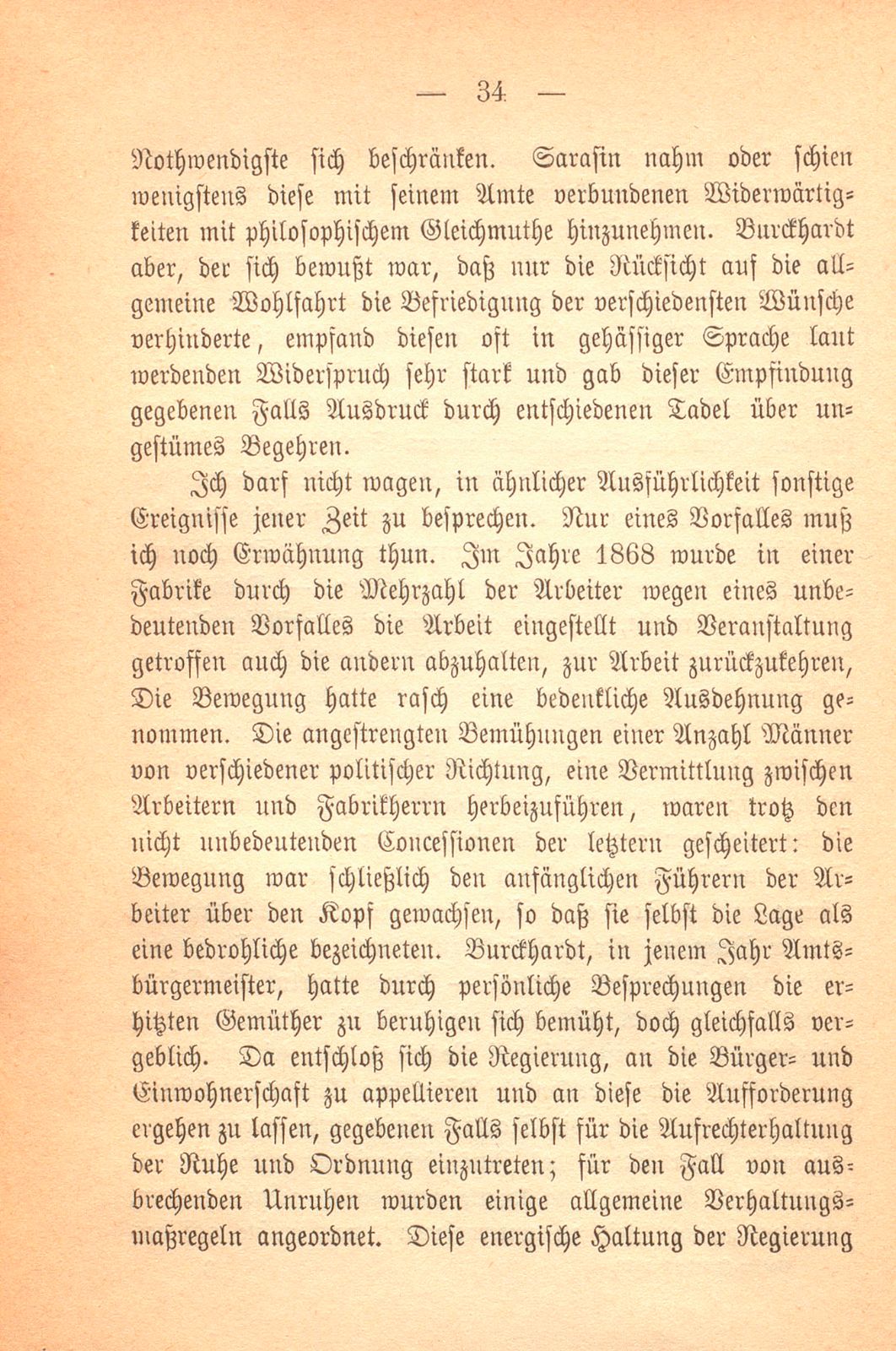 Erinnerungen an Carl Felix Burckhardt und Gottlieb Bischoff, Bürgermeister und Staatsschreiber zu Basel – Seite 34